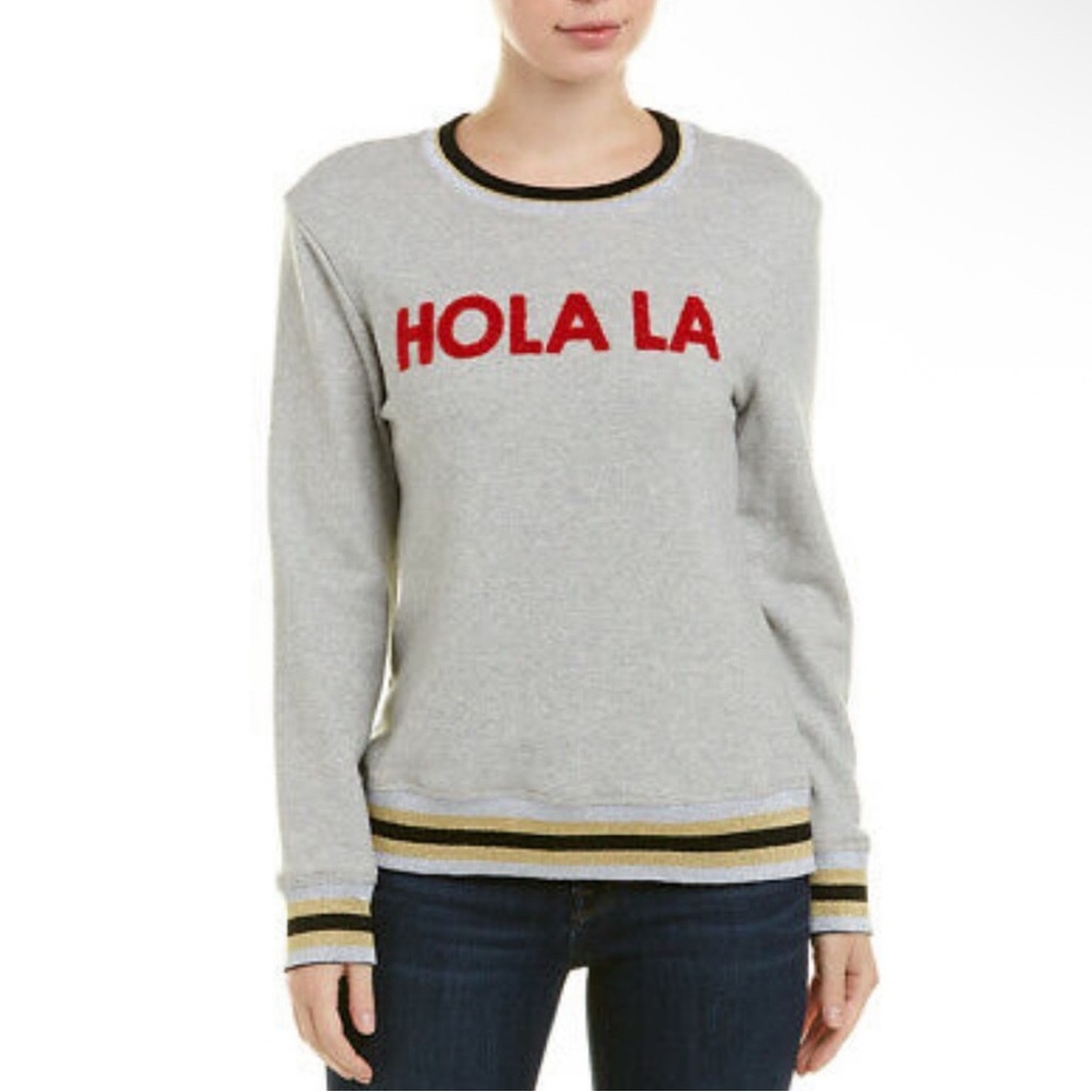 Trina Turk Hola LA Letterman Sweatshirt Sweater
